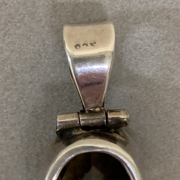 Large Smoky Quartz and Sterling Silver Pendant - Picture 6 of 7